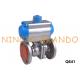 DN25 1'' Flanged Pneumatic Actuated Ball Valve Stainless Steel 304