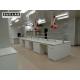 White Colour Worktop Steel Made Lab Island Bench With Storage Cabinet For Laboratory Use