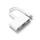White Portable Macbook Pro Thunderbolt 3 Adapter High Speed Data Transfer