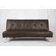 Living Room Leather Pull Out Couch Plating Feet Ergonomic For Saving Space