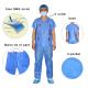 Multi Layer Nurse Hospital Surgical Scrubs SMS Blue Disposable Gown With 3 Pocket