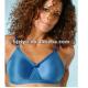 Blue 34B - 42E Professional One-Piece Seamless Padded Plus Size Convertible Bra For Ladies