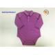 Customized Newborn Baby Bodysuits Polo Collar Plastic Buttons Baby Boy Long Sleeve Onesies