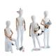 White Fabric Child Mannequin Full Body Sitting Stand With Wooden Arms