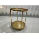 Space Saving 50cm 52cm Gold Plated Coffee Table