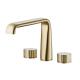 Gold Bathroom Sink Faucet Widespread three Hole 170mm Height