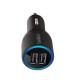  2port USB Car Charger mini Car Charger 2.1 A 10W Blu-ray USB Charger Black
