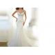 Sling Off White Mermaid Wedding Gown Sweet Heart Backless Sexy Lace Beading Long Tail Dress