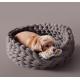 Lucky Monet Cotton Knitted Cat Bed Basket Warm Soft Woven Cat Nest Cozy Cuddler