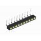 16 Pin Black Round Female Header Connector 1.27mm Single Row Right Angle