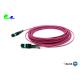 MTP Trunk Cable OM4 12F 3.0mm MTP Female 50 / 125μm With Push / Pull Tab Magenta LSZH Jacket