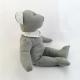 100% Cotton Soft Plush Toy 23cm Organic Soft Grey Bear Toy Earth Friendly