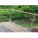 Durable Glass Balustrade Stainless Steel Handrails , Tempered Glass Railing Systems