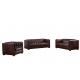 5 Star Hotel Full Soft Leather Sofa Set , Chocolate Brown Leather Couch American Style