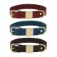Engraved Alloy Square Collar Leash Harness Set Cowhide Collar Dog Collar