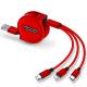 Retractable 120cm 45g 8 Pin 3 In 1 IOS Mobile Phone USB Cable
