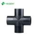 Black SDR11 Buttfusion HDPE Pipe Fitting Four Way Tee Cross Tee for Gas and Water Supply