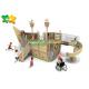 Amusement Park Wooden Playground Slide Pirate Ship Style Strong Structure