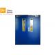 BS/ UL Approved Blue Color Insulated Fire Door With Vision Panel For Commercial Buildings