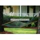 Forest Green Two Person Cool Polyester Rope Hammock  , Traditional Double Rope Hammock