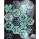 Europe hexagon shape flower leaf patterns ink-jet printing aluminum mosaic tile for wall decoration
