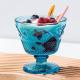 Pressed 8oz Blue Glass Serving Bowls 230ml Colored Mini Glass Trifle Bowls