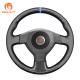 Custom Hand Sewing Black Carbon Leather Steering Wheel Cover for Subaru Impreza WRX STI 2002 2003 2004