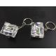 2.5x2.5cm ice cube keychain with customers' logo/brand for advertisement