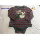 Feeder Stripe Heather Gray Ground Long Sleeve Bodysuit Baby Boy OEM / ODM Avaliable