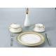 Modern Arabic Pakistani Luxury Golden Rim Bone China Dinner Sets 45% Bone Ash