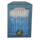 45pk 100% paraffin wax unscented white & blue chanukah candles packed into gift box