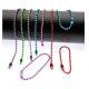 Colorful 120mm Long Mixed Color Metal Adjustable Antiqued Ball Chain with Bead Connector Clasp Keychain