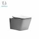 Modern Design Wall Hung Toilet Bowl Square Shape P Trap 180mm Customizable Colors