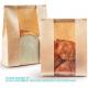 Large Kraft Paper Bread Bags Homemade Bread Loaf Bags 14 X 8.3 X 3.5 With Tin Tie Tab Lock Clear Front Window