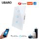 US/BR Standard Glass Panel 110V Tuya Smart Zigbee Switch App Control Remote On Off Switch Alexa Voice 3Gang