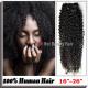 Natural Black 100 Indian Remy Hair Extensions 14 - 28 , Kinky Curly Human Hair