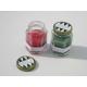 3x3" Red & Gree scented glass candle with metal lid and printed label, wrapping