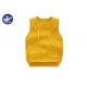 Sleeveless Cable Knitting Girls Pullover Sweaters Two Pockets Unisex Vest Side Slit
