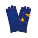 Heat Resistant Blue Cow Split Leather Working Welding Gloves for Water Proof Function