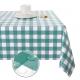 Green Plaid  Plastic Table Cloth