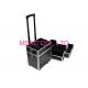 Aluminum Cosmetic Trolley Case , Professional Makeup Travel Case Two Trays