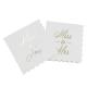 Gold Foil Cocktail Paper Napkins Serviettes Disposable For Weddings