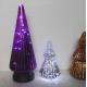Handblown LED Holiday Glass Candle Holders Christmas Tree Pattern