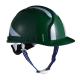 Green Worker Construction Site Helmet ANSI Z89.1 High Density ABS Shell OEM
