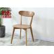 Rustic Light Wood Upholstered Dining Chairs With Mahogany Legs