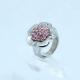 Fashion 316L Stainless Steel Casting Clay CZ Stones Ring LRX378