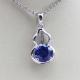 Fashion Silver Jewelry 7mm Blue Cubic Zircon Stones Pendant(PSJ0415)