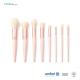 Custom 8PCS Travel Makeup Brush Set Wooden Handle And Nylon Hair