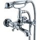 Double Handle Wall Mounted Bath Mixer Taps With Shower , Ceramic Cartridge Faucet