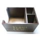 Office Simple Unfinished Wood Storage Box Dark Color With Customized Size